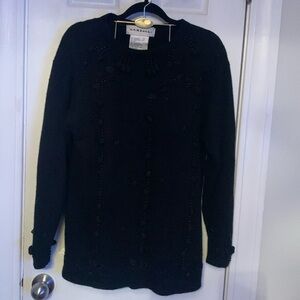 CARDUCCI Vintage Black Lambswool Sweater Size M